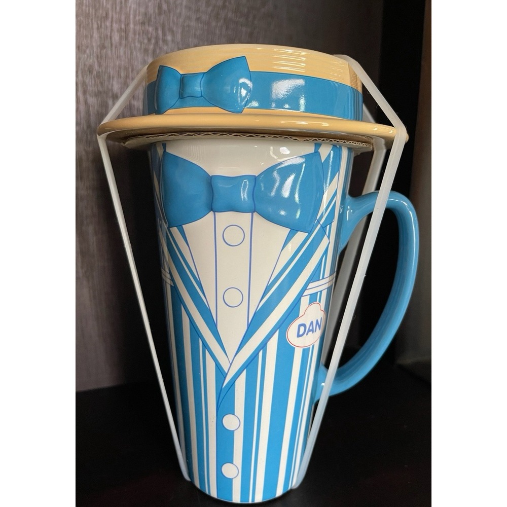 Disney Parks The Dapper Dans Blue Large‎ 18oz Ceramic Coffee & Tea Mug with Lid